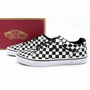 Vans Men's Checkerboard Black White Canvas Skate Shoes Seldan
